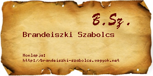 Brandeiszki Szabolcs névjegykártya